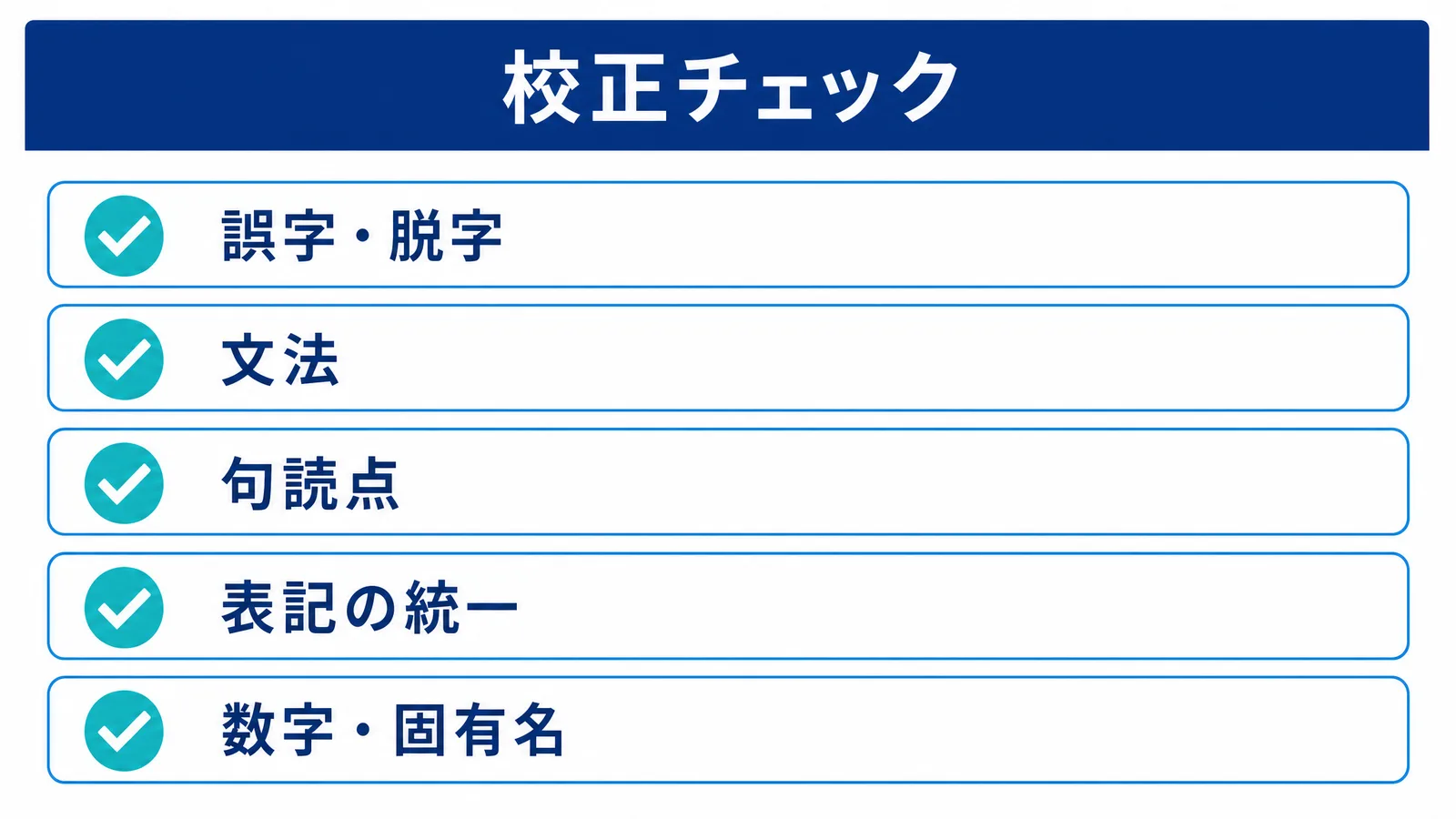 校正チェック5項目の図解