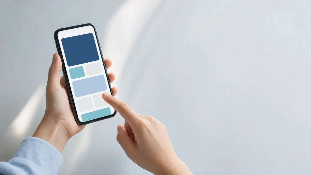 スマートフォンで見やすいWebサイト設計のイメージ